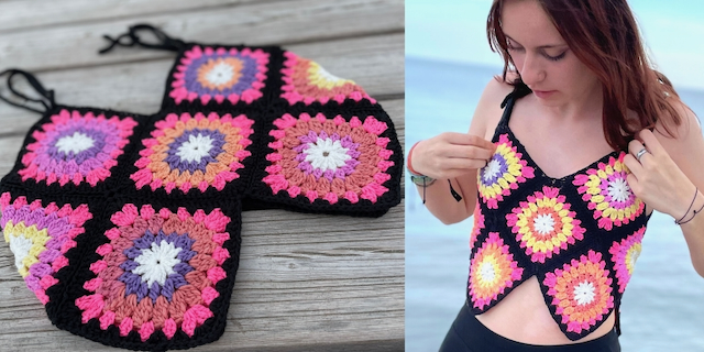 Granny Square Top Crochet Pattern